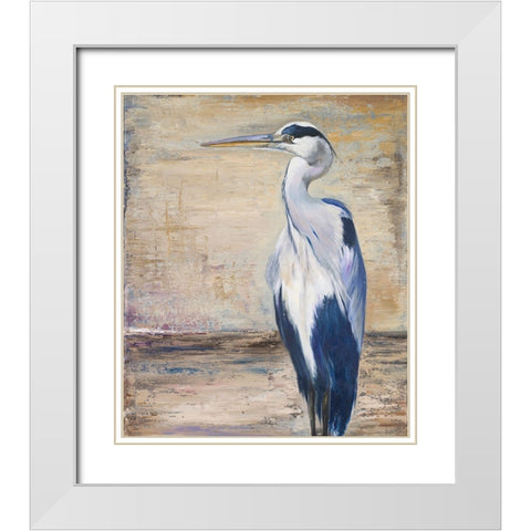 Tropic Heron 11 White Modern Wood Framed Art Print with Double Matting by Pinto, Patricia