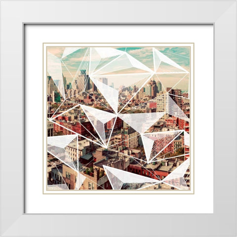 Geometric Rivington I White Modern Wood Framed Art Print with Double Matting by Lake, Shelley