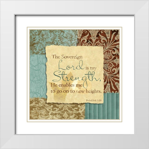 Lord Is My Strength White Modern Wood Framed Art Print with Double Matting by Spaeth, John