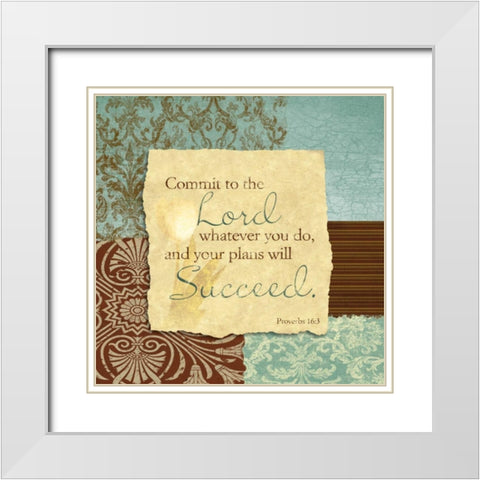 Commit to the Lord White Modern Wood Framed Art Print with Double Matting by Spaeth, John