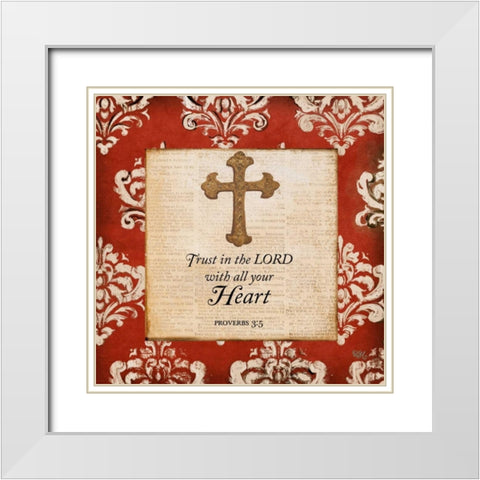 With All Your Heart I White Modern Wood Framed Art Print with Double Matting by Hakimipour, Tiffany