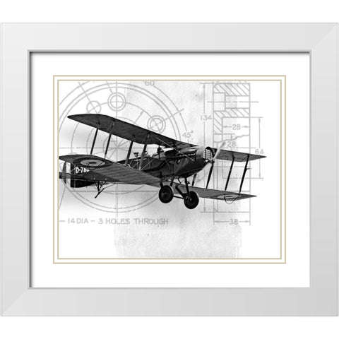Flight Plans I White Modern Wood Framed Art Print with Double Matting by Marcon, Michael