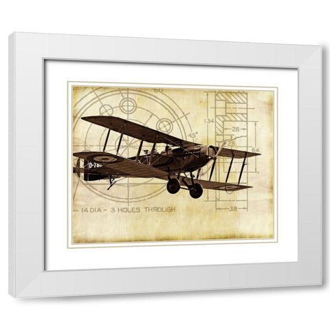 Flight Plans I White Modern Wood Framed Art Print with Double Matting by Marcon, Michael