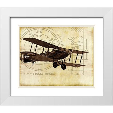 Flight Plans I White Modern Wood Framed Art Print with Double Matting by Marcon, Michael