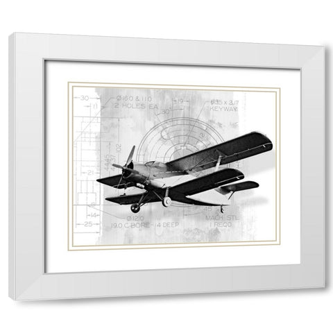 Flight Plans II White Modern Wood Framed Art Print with Double Matting by Marcon, Michael