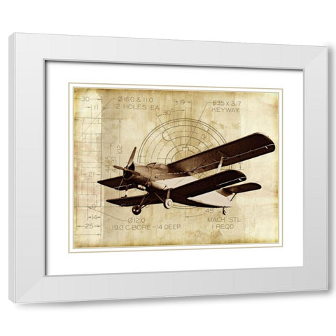 Flight Plans II White Modern Wood Framed Art Print with Double Matting by Marcon, Michael