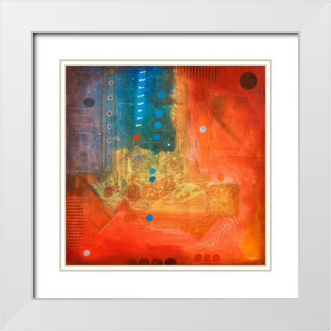 Four Corners I White Modern Wood Framed Art Print with Double Matting by Kingsley