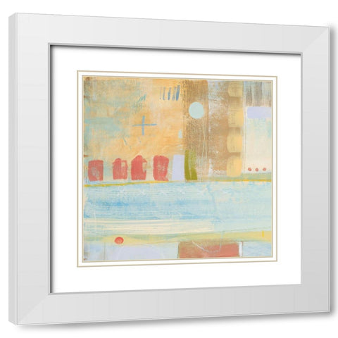 Four Corners I White Modern Wood Framed Art Print with Double Matting by Kingsley