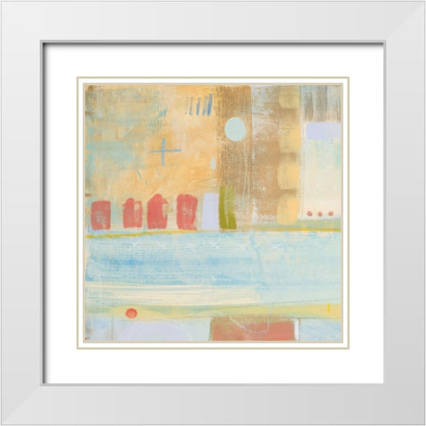 Four Corners I White Modern Wood Framed Art Print with Double Matting by Kingsley