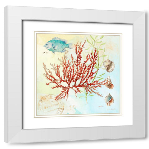 Deep Sea Coral I White Modern Wood Framed Art Print with Double Matting by Loreth, Lanie