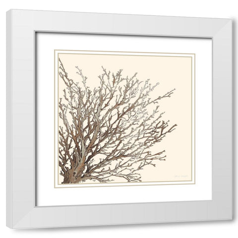 Brown Coastal Coral II White Modern Wood Framed Art Print with Double Matting by Loreth, Lanie