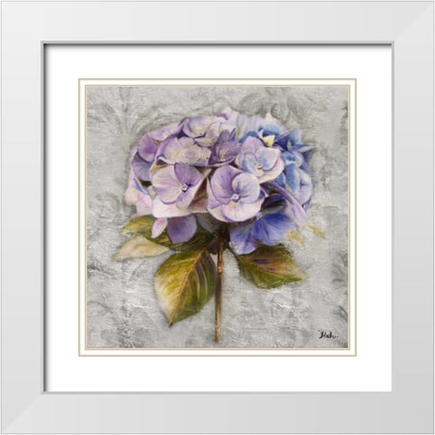 Lavender Flourish Square I White Modern Wood Framed Art Print with Double Matting by Pinto, Patricia