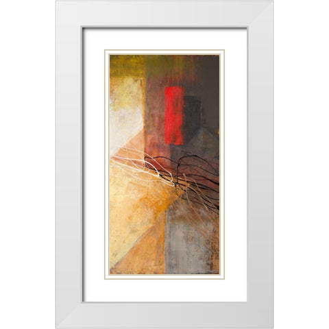 Red on Black II White Modern Wood Framed Art Print with Double Matting by Marcon, Michael