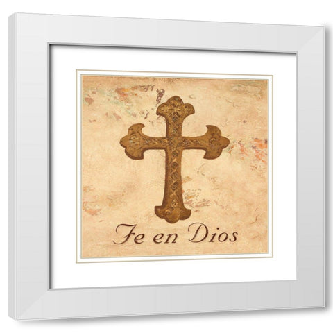 Fe en Dios I White Modern Wood Framed Art Print with Double Matting by Hakimipour, Tiffany