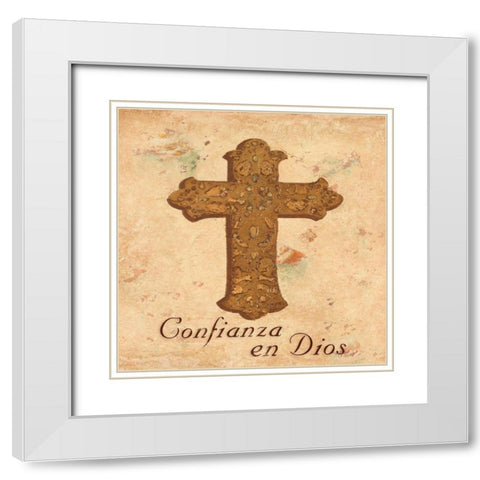 Fe en Dios II White Modern Wood Framed Art Print with Double Matting by Hakimipour, Tiffany
