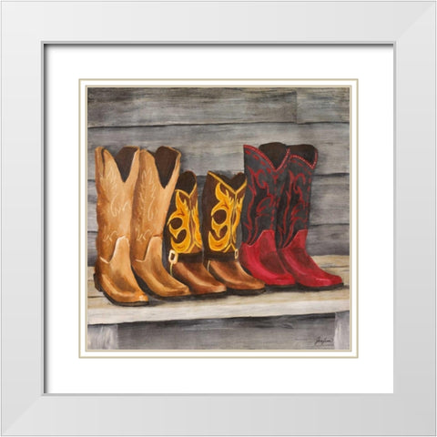 Two Step White Modern Wood Framed Art Print with Double Matting by Josefina