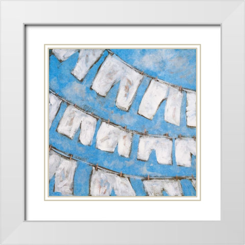 Dry Linen I White Modern Wood Framed Art Print with Double Matting by Kingsley