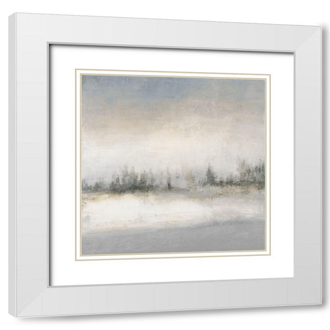 Foggy Winter Day White Modern Wood Framed Art Print with Double Matting by Marcon, Michael