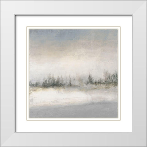 Foggy Winter Day White Modern Wood Framed Art Print with Double Matting by Marcon, Michael