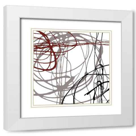 Swirl Velocity I White Modern Wood Framed Art Print with Double Matting by Marcon, Michael