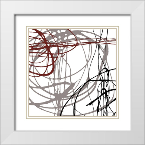 Swirl Velocity I White Modern Wood Framed Art Print with Double Matting by Marcon, Michael