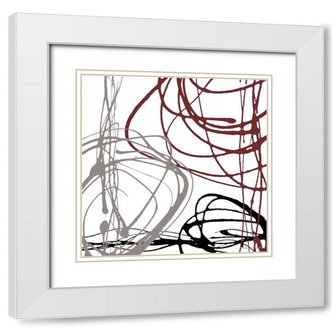 Swirl Velocity II White Modern Wood Framed Art Print with Double Matting by Marcon, Michael