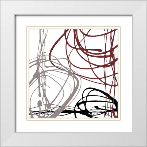 Swirl Velocity II White Modern Wood Framed Art Print with Double Matting by Marcon, Michael