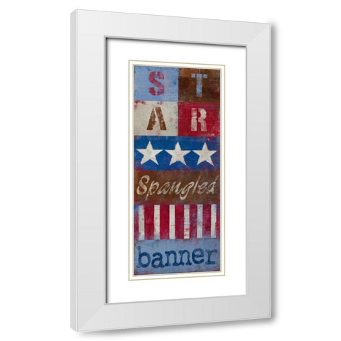 Star Spangled Banner White Modern Wood Framed Art Print with Double Matting by Kingsley