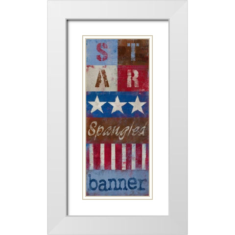 Star Spangled Banner White Modern Wood Framed Art Print with Double Matting by Kingsley