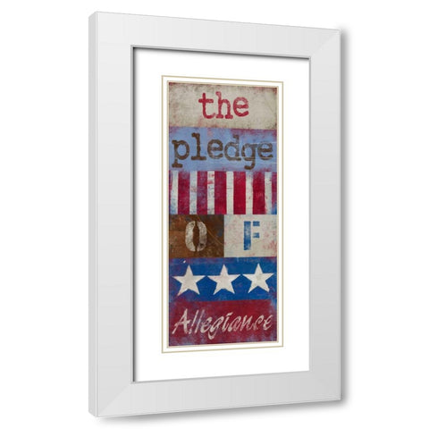 The Pledge of Allegiance White Modern Wood Framed Art Print with Double Matting by Kingsley