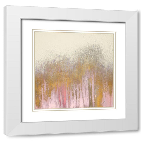 Pink Woods with Gold White Modern Wood Framed Art Print with Double Matting by Gonzalez, Roberto