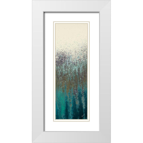 Teal Woods I White Modern Wood Framed Art Print with Double Matting by Gonzalez, Roberto