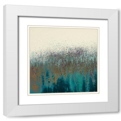 Teal Woods I White Modern Wood Framed Art Print with Double Matting by Gonzalez, Roberto