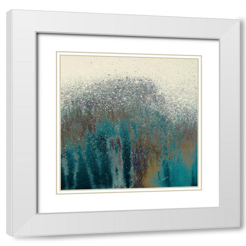Teal Woods II White Modern Wood Framed Art Print with Double Matting by Gonzalez, Roberto