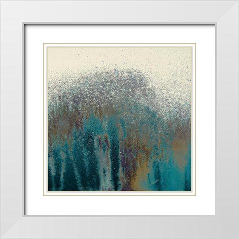 Teal Woods II White Modern Wood Framed Art Print with Double Matting by Gonzalez, Roberto