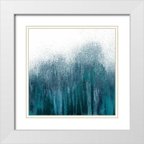 Tonal Blue Woods II White Modern Wood Framed Art Print with Double Matting by Gonzalez, Roberto