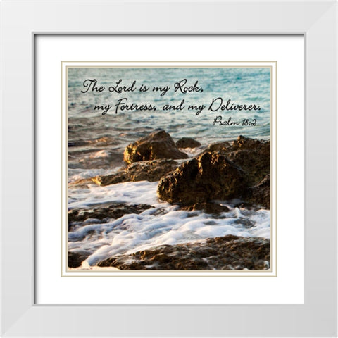The Lord Is My White Modern Wood Framed Art Print with Double Matting by Bryant, Susan