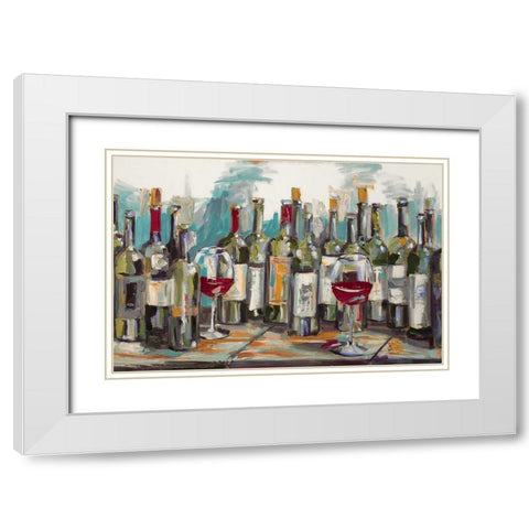 Vino White Modern Wood Framed Art Print with Double Matting by French-Roussia, Heather A.