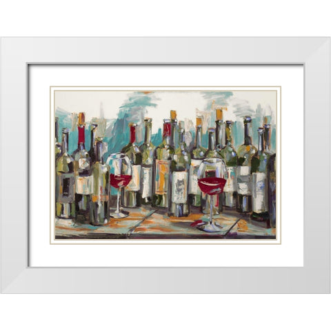 Vino White Modern Wood Framed Art Print with Double Matting by French-Roussia, Heather A.