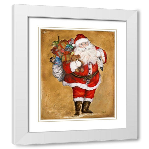 Jolly Night on Gold White Modern Wood Framed Art Print with Double Matting by Pinto, Patricia