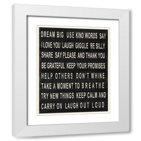 Dream Big White Modern Wood Framed Art Print with Double Matting by SD Graphics Studio