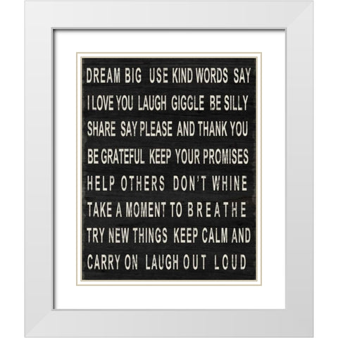 Dream Big White Modern Wood Framed Art Print with Double Matting by SD Graphics Studio