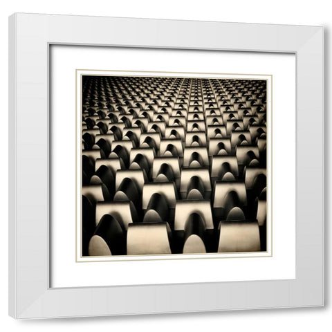 Industrial Square I White Modern Wood Framed Art Print with Double Matting by Rodriguez, Jairo