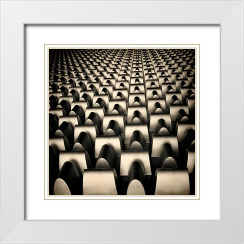 Industrial Square I White Modern Wood Framed Art Print with Double Matting by Rodriguez, Jairo