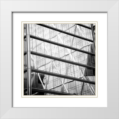 Window Reflection I White Modern Wood Framed Art Print with Double Matting by Rodriguez, Jairo