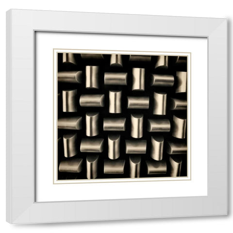 Industrial Square II White Modern Wood Framed Art Print with Double Matting by Rodriguez, Jairo