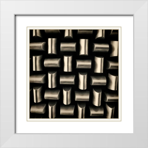 Industrial Square II White Modern Wood Framed Art Print with Double Matting by Rodriguez, Jairo