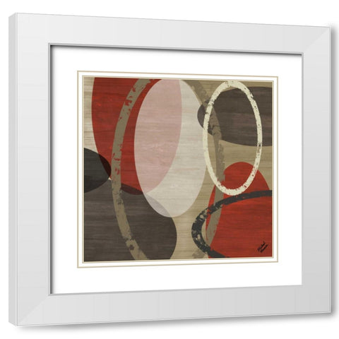 Elastic Red I White Modern Wood Framed Art Print with Double Matting by Marcon, Michael
