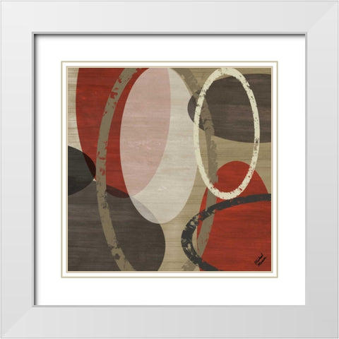 Elastic Red I White Modern Wood Framed Art Print with Double Matting by Marcon, Michael