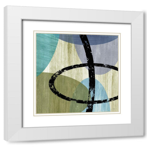 Elastic Blue IV White Modern Wood Framed Art Print with Double Matting by Marcon, Michael